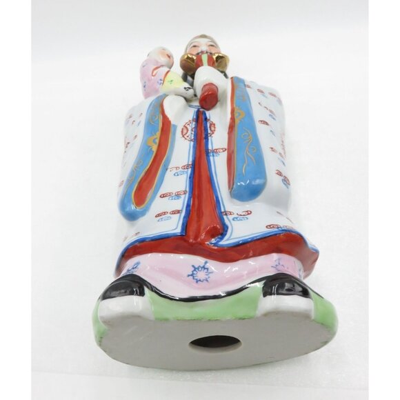CHINESE God Of Longevity Figurine With BABY Child Hand-Painted Vintage Porcelain - Picture 8 of 10